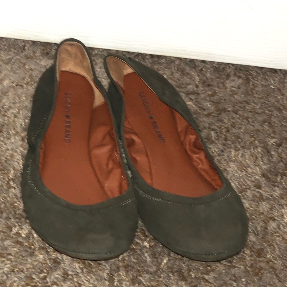 Olive green flats